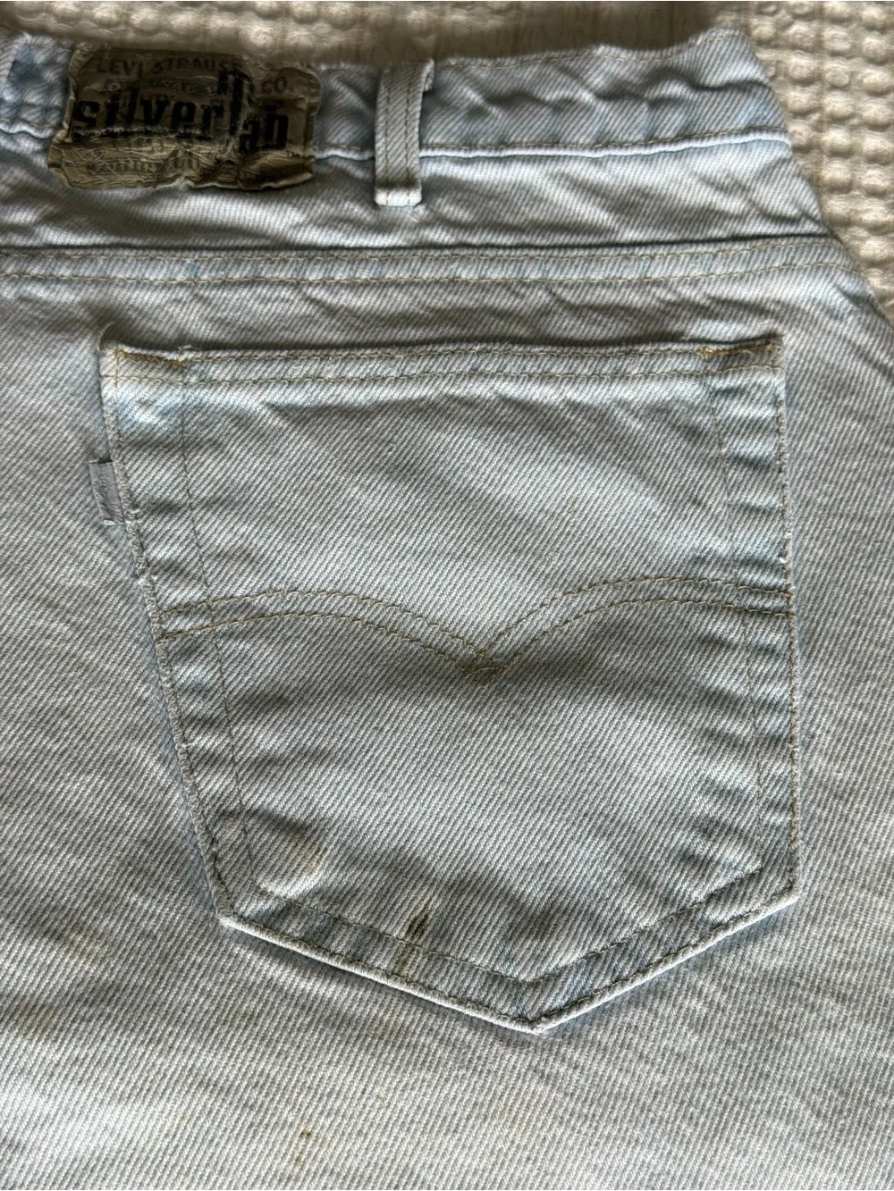 Rare Vintage Silver Tab Levi’s Jeans Light Wash Denim Shorts great quality denim - Picture 9 of 14